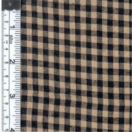 TEXTILE CREATIONS Rustic Woven Fabric, 0.12 In. Natural And Black Check, 15 yd. TE583826